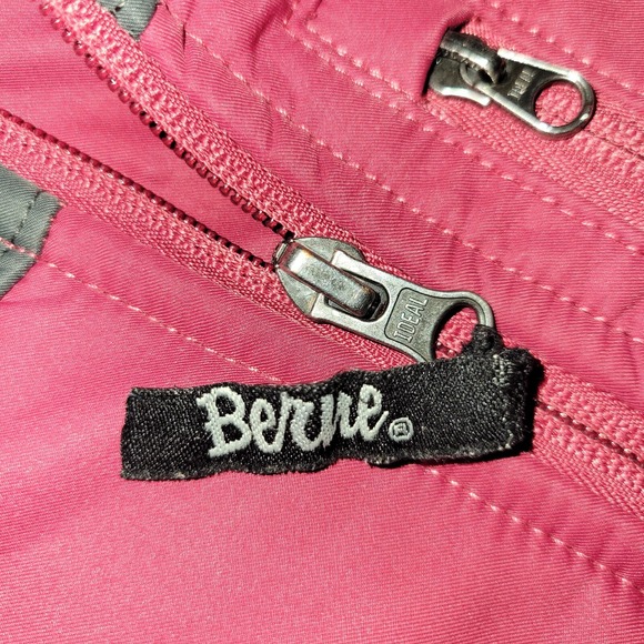 Berne Full Zip Jacket Women's Size Medium Regular Maroon Gray Soft Shell - Picture 5 of 10